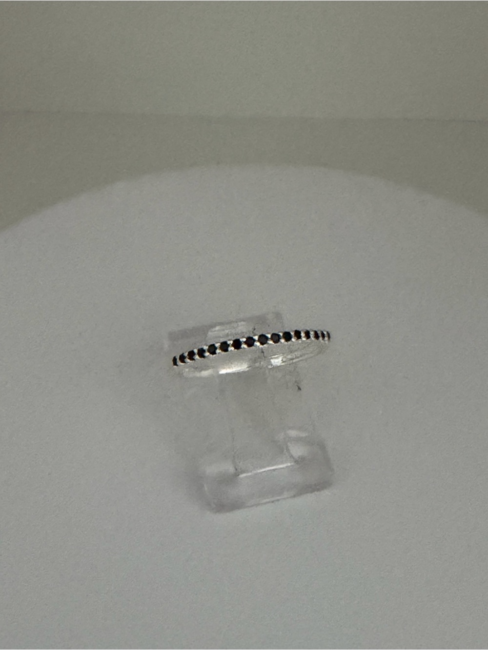 Sterling Silver 925 Ring with Black Accent Stones,size 8